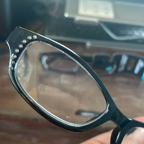 Fashion +2.00 black with clear crystal readers set of 2 NWT - Picture 6 of 15